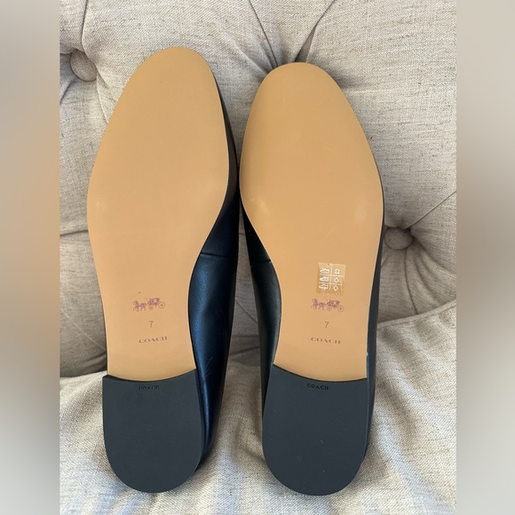 Coach black leather/gold buckle Sienna Leather Slide, size 7 - Picture 3 of 5